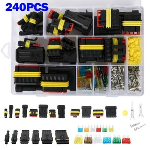 Kit de enchufe conector de cable eléctrico automático impermeable para automóvil 1-6 pines y fusibles de hoja - Imagen 1 de 12