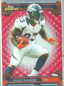 2013 Topps Finest Willis McGahee Red Parallel /50 Broncos - Picture 1 of 1