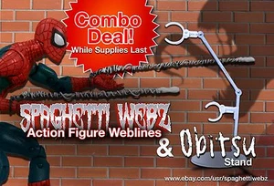 Spaghetti Webz & Obitsu Action Figure Stand Combo - Marvel Legends Spider-Man  - Picture 1 of 12