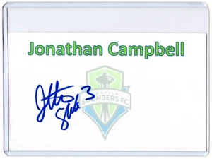Tarjeta índice 3x5 firmada autografiada por JONATHAN CAMPBELL MLS Sounders - Imagen 1 de 1
