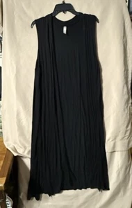 24seven Damen schwarz ärmellos drapiert vorne offen Cardigan Pullover Größe 2X - Bild 1 von 4