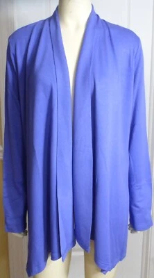 WOMAN WITHIN Open Front Asymmetric Jacket Top, Purple, Size 14/16 M, NWT - Image 1 of 4