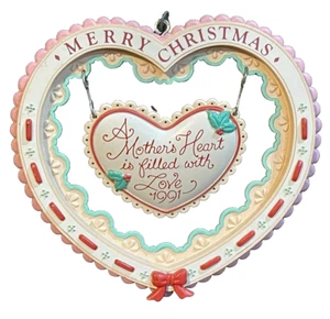 A Mother's Heart Is Filled With Love Holiday Merry Christmas Ornament 1991 - Bild 1 von 2