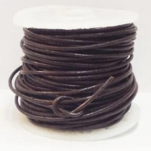 Round Leather Strings 2mm Red Brown 25 yards - Picture 1 of 6