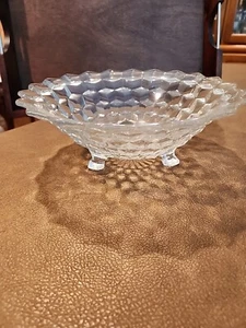 Schale Glas American Cubist 10,5" mit 3 Beinschale Vintage Sammlungsstück. - Bild 1 von 6