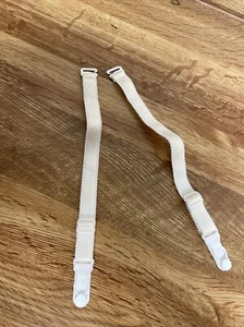Set Of 2 Replacement Garters - White Adjustable Vintage Never Used - Picture 1 of 9