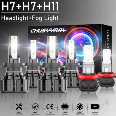 6x H7+H7+H11 para BMW X1 2012-2018 LED faros y faros antiniebla combo bombillas 6000K Foto 1 de 4