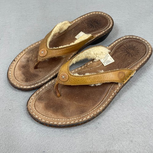 Sandali da donna UGG Australia taglia 7 Hamoa perizoma slip on vera pelle di pecora