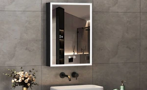 Badezimmerspiegelschrank mit beleuchtung LED Moderner Spiegelschrank mit touch - Bild 1 von 10