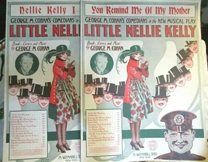 2 pcs LITTLE NELLIE KELLY Sheet Music George M Cohan -2 Songs Broadway Show 1922 - Picture 1 of 5