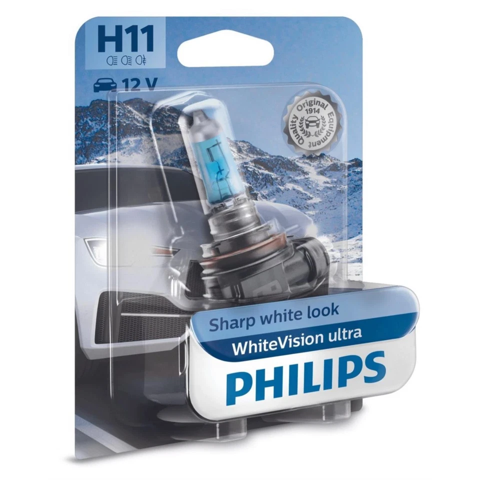 Philips WhiteVision ultra H11 Halogen 55W 12V Autolampen Glühlampen Glühbirnen - Bild 1 von 3