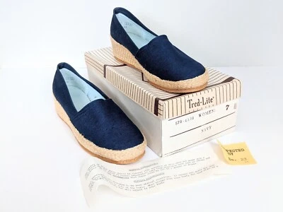 NUEVO EN CAJA Alpargatas Tred-Lite De Colección Azul Marino Hechas en EE. UU. Talla 7 Foto 1 de 4