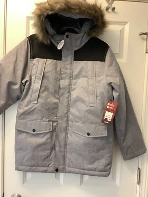 ¡NUEVO CON ETIQUETAS! Chaqueta Parka Swiss Tech Gris Puffer para Niños con Capucha Forrada de Piel Desmontable Talla 14 Foto 1 de 4