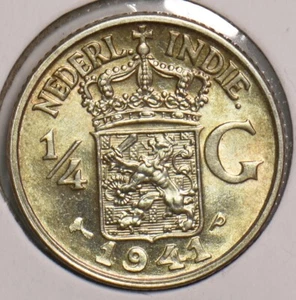 Netherlands East Indies 1941 P 1/4 Gulden 199223 combine shipping - Picture 1 of 2