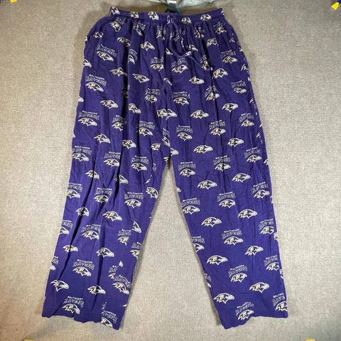 Baltimore Ravens Adult Size L/XL Pajama Lounge Pants NFL Team Apparel Purple Cover
