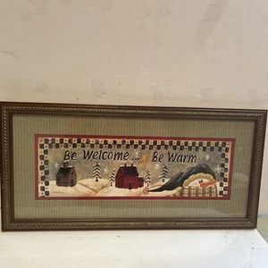 Be welcome Be Warm Home Interiors Vintage 2004 Bild Urlaub Schneemann Häuser - Bild 1 von 8