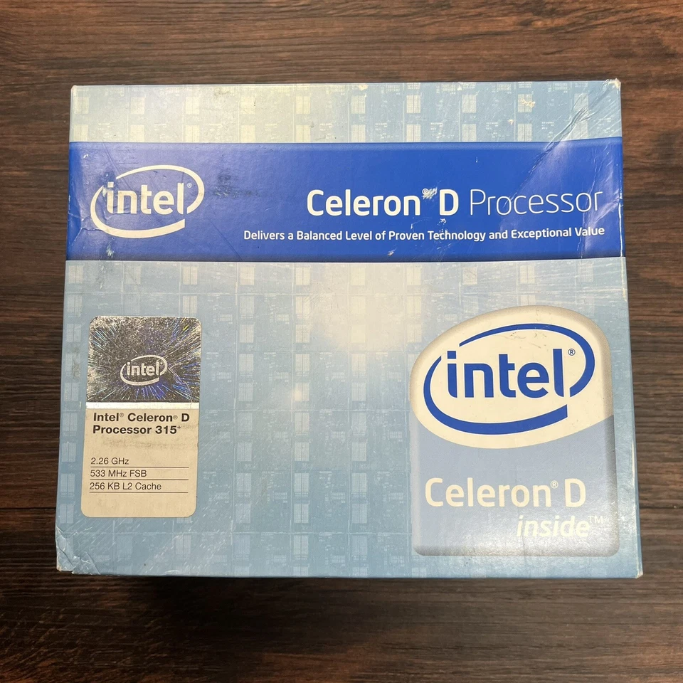 New Sealed Intel Celeron D Processor 315 2.26 GHz With Heatsink & Fan - Image 1 of 4