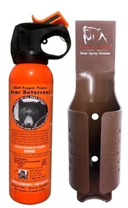 UDAP Pepper Power Bear Spray Repellant w/ Tundra Brown Griz Guard Holster - Picture 1 of 9