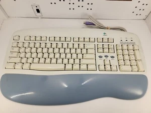 Logitech Corded Deluxe Access Keyboard with Blue Handrest PS/2 Y-SG13 - Picture 1 of 4
