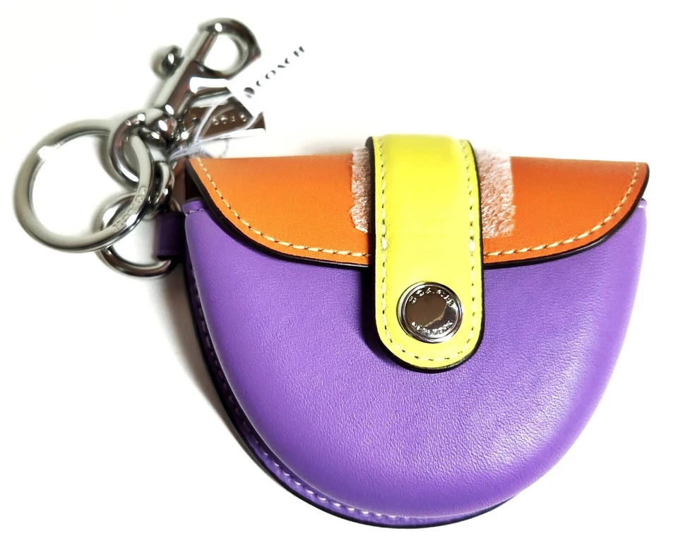 Coach Mini Saddle Bag Charm In Colorblock CL456 Leather