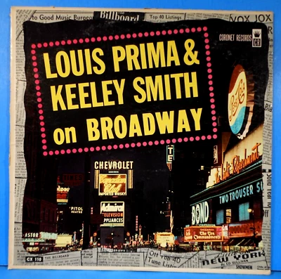 LOUIS PRIMA & KEELY SMITH ON BROADWAY LP 1959 MONO GREAT CONDITION! VG+/VG!!A - Image 1 of 4