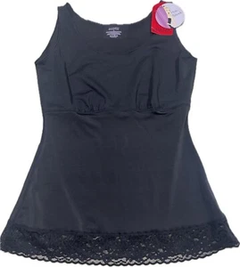 NWT Spanx Hide & Sleek Lace Trim Scoop Neck Black Cami L - Picture 1 of 5