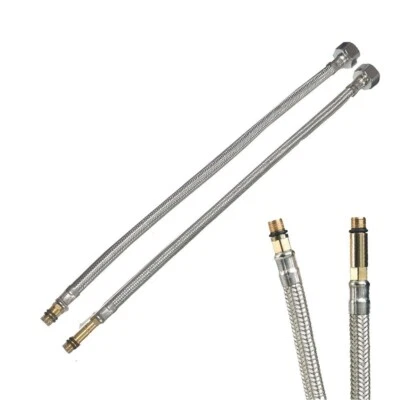 ROBERTAGOR DRIWEI COPPIA TUBO FLESSIBILE 50CM PER LAVABO LAVANDINO MISCELATORI DOCCIA 1/2 02080