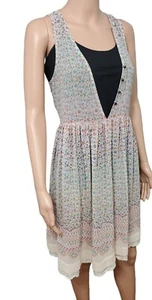Maeve Mini Abito S Floreale Senza Maniche Anthropologie Pizzo Orlo Rayon - Foto 1 di 7