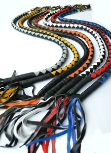 Motorcycle Get Back Whip GENUINE leather with tassels Getback  - Picture 1 of 57