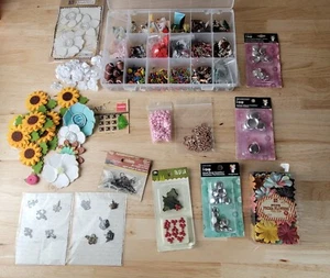 Various Brands 3D EMBELLISHMENTS-BRADS-BOWS Different Styles/Colors Lot B - Picture 1 of 7
