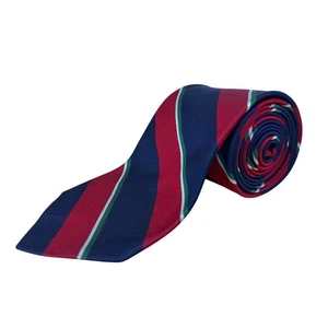 Vintage Brooks Brothers  Navy & Red Striped Silk Tie Classic Necktie USA - Picture 1 of 7