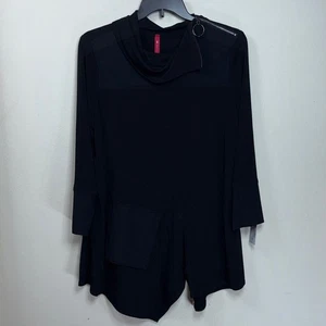 (T2) Neu mit Etikett IC by Connie K schwarze asymmetrische Long-Tunika, Größe XL Einzelhandel 148 $ - Bild 1 von 15