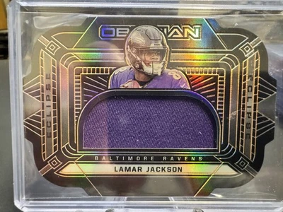 2021 Panini Obsidian  Eclipse Lamar Jackson #E-LJ Electric Etch Orange /50 Patch - Image 1 of 3