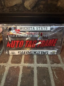 Wichita State Shockers Chrome Metal License Plate Frame Brand New Still Sealed - Picture 1 of 5