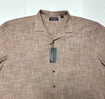 Cremieux Men Shirt Top XXL / 2XL Button Up Cotton Short Sleeve Brown - Image 1 of 4