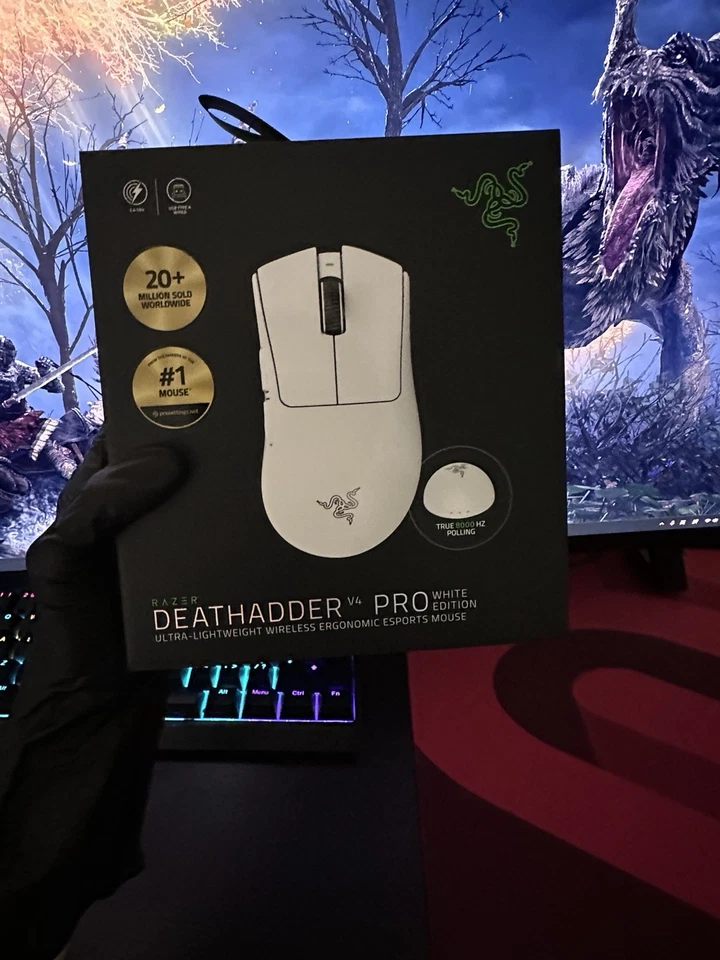 Razer DeathAdder V4 Pro Wireless Gaming Mouse - White - image 1 of 1
