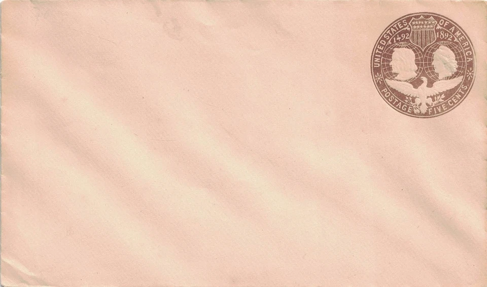 A Nice-looking Unused Entire 1893 5¢ Brown Columbus Postal Envelope, Sc. #U350 - Image 1 of 1