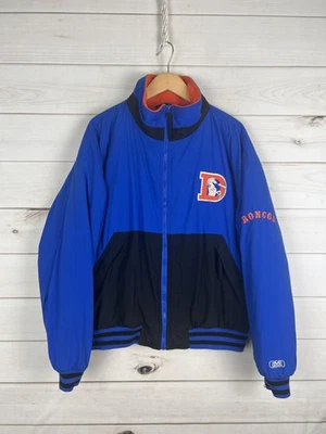 Chaqueta De Colección Denver Broncos Para Hombres 2XL Azul Naranja Mirage NFL Clásica Años 90 Equipo Foto 1 de 4