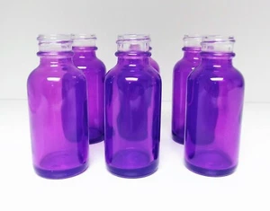 Bottiglie di vetro VIOLA rotonde Boston 30 ml CUSTODIA DA 180 senza tappi contagocce - Foto 1 di 6