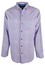 Tommy Bahama Dual Lux Gingham LS 100 Cotton Shirt 2xb Bering Blue