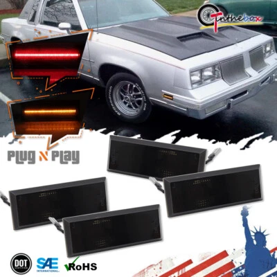 For 81-88 Oldsmobile Cutlass 442 Smoked Side Marker Lights LED Kit, Front + Rear - Image 1 of 4
