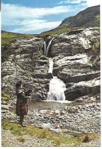 VINTAGE POSTCARD: "FALLS OF COE, GLENCOE, ARGYLL"  J A Dixon Photogravure card