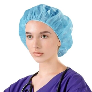 Wholesale Disposable SMS Bouffant Surgical Caps Nurse Hairnets Size 21” - 35GSM - Picture 1 of 4