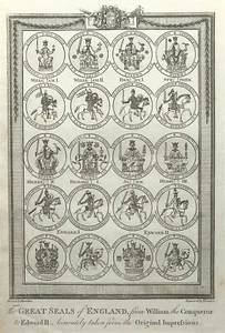 Great Seals of England William Conqueror to Edward III print 1893 - Picture 1 of 3