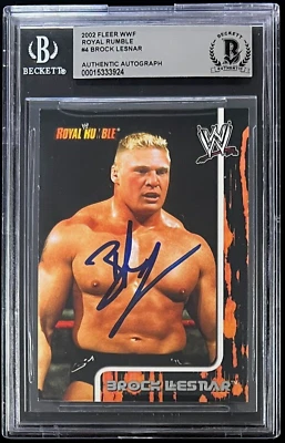 Brock Lesnar Signed 2002 Fleer WWF Royal Rumble #4 15333924 - Image 1 of 2