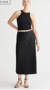 J.Crew Womens $128 Pleated Pull On Skirt Black Size XS BN757 - Picture 1 of 6