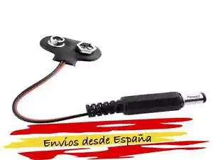 1x Adaptador Conector Pila de 9V a Conector DC 5,5x2,1mm 6F22 para Arduino - Imagen 1 de 1