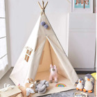 Teepee Tent For Kids Tent Indoor - Natural Cotton Canvas Tipi With String Lights