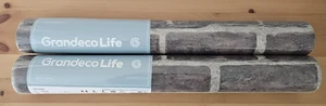 x 2 rollos Grandeco Life Vintage ladrillo marrón oscuro pegar el papel tapiz 401500 - Imagen 1 de 8
