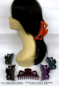 5.5" LONG JUMBO "MARBLE COLOR COATED" HAIR CLIP HAIR CLAW--HC852MB - Picture 1 of 16